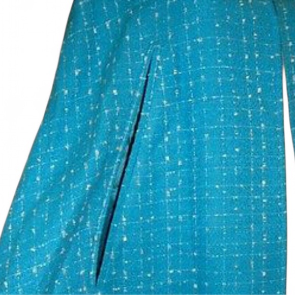 Alberto Makali Cape Turquoise Blue Green Tweed Barbiecore - Picture 3 of 4
